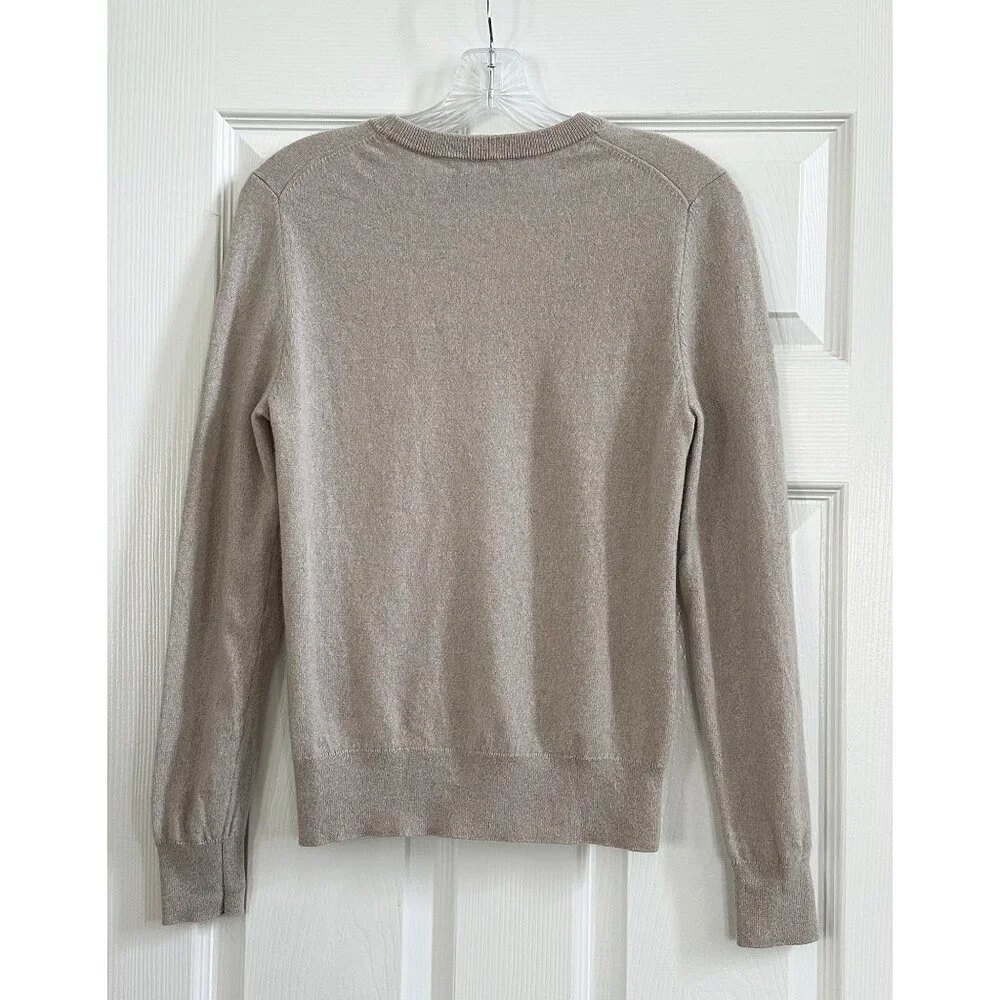 Quince Mongolian Cashmere Crewneck Sweater Heather Cloud Beige - Medium - Picture 4 of 6